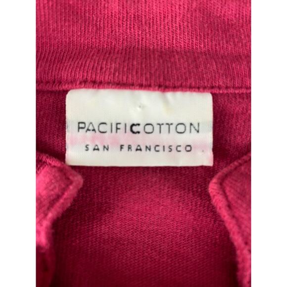 Pacificotton Size S Minimalist Cardigan Sweater Pink Long Sleeve Button - Picture 5 of 9